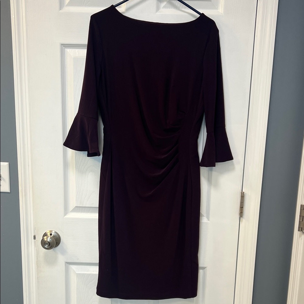 Elegant Long Sleeve Dress in Rich Purple